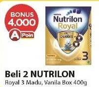 Promo Harga NUTRILON Royal 3 Susu Pertumbuhan Madu, Vanila 400 gr - Alfamart