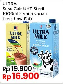 Promo Harga Ultra Milk Susu UHT Kecuali Low Fat Coklat, Kecuali Low Fat Full Cream 1000 ml - Indomaret