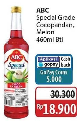 Promo Harga ABC Syrup Special Grade Coco Pandan, Melon 485 ml - Alfamidi