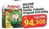 Promo Harga Anlene Gold Plus 5x Hi-Calcium Coklat, Vanila, Original 640 gr - Alfamidi