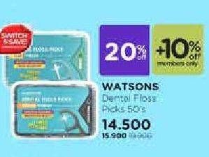 Promo Harga WATSONS Dental Floss Picks 50 pcs - Watsons