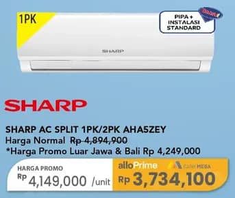 Promo Harga Sharp AH-A5ZEY | AC Standard 1/2PK  - Carrefour