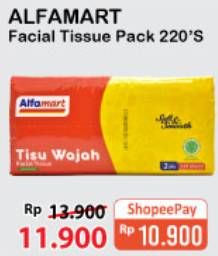 Promo Harga ALFAMART Facial Tissue 220 pcs - Alfamart