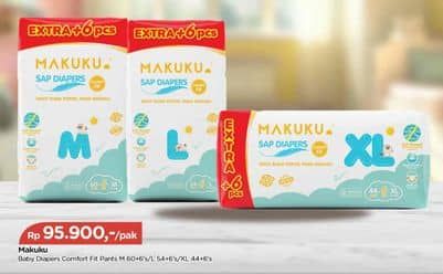Promo Harga Makuku Comfort Fit Diapers Pants L54+6, M60+6, XL44+6 50 pcs - TIP TOP