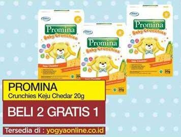 Promo Harga PROMINA 8+ Baby Crunchies Keju per 2 box 20 gr - Yogya
