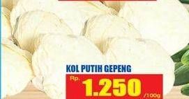 Promo Harga Kol Putih Gepeng per 100 gr - Hari Hari