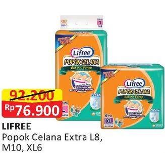 Promo Harga Lifree Popok Celana Ekstra Serap L8, M10, XL6  - Alfamart