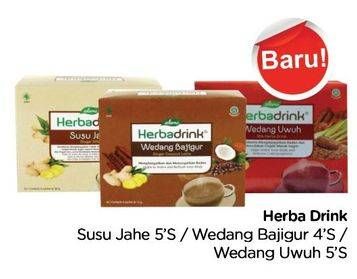 Promo Harga HERBA DRINK Minuman Herbal Susu Jahe, Wedang Bajigur, Wedang Uwuh 5 pcs - TIP TOP