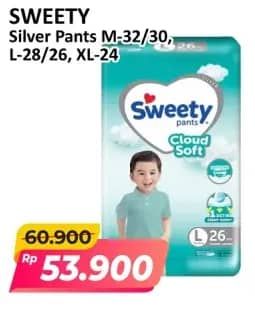 Promo Harga Sweety Silver Pants M32, M30, L28, L26, XL24 24 pcs - Alfamart