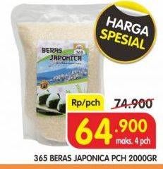 Promo Harga 365 Beras Japonica 2000 gr - Superindo