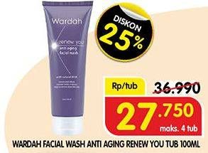 Promo Harga WARDAH Facial Wash Anti Aging Renew You 100 ml - Superindo
