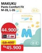 Promo Harga Makuku Comfort Fit Diapers Pants M28, L26 26 pcs - Alfamart