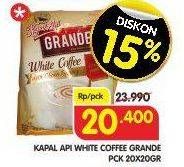 Promo Harga Kapal Api Grande White Coffee Grande 20 pcs - Superindo