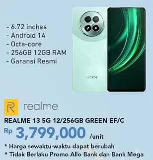 Promo Harga Realme 13T 5G 12 GB + 256GB  - Carrefour