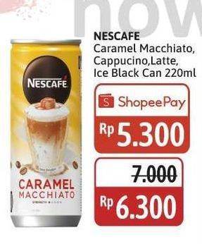 Promo Harga Nescafe Ready to Drink Caramel Macchiato, Cappucino, Latte, Ice Black 220 ml - Alfamidi