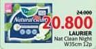 Promo Harga Laurier Natural Clean Night Wing 35cm 12 pcs - Alfamidi