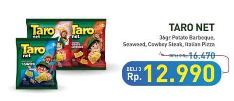 Promo Harga Taro Net Potato BBQ, Seaweed, Cowboy Steak, Italian Pizza 36 gr - Hypermart