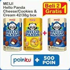 Promo Harga Meiji Hello Panda Biscuit Cheese Cream, Cookies And Cream 45 gr - Indomaret
