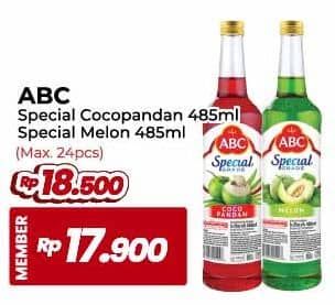 Promo Harga ABC Syrup Special Grade Coco Pandan, Melon 485 ml - Yogya