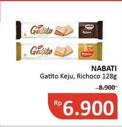 Promo Harga NABATI Gatito Lidah Kucing Cheese, Cokelat 128 gr - Alfamidi