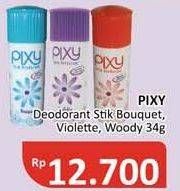 Promo Harga PIXY Deodorant Stick Bouquet, Violet, Woody 34 gr - Alfamidi