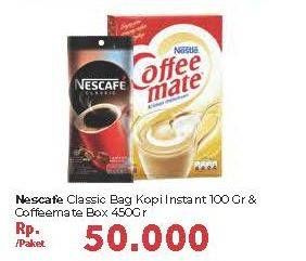 Promo Harga NESCAFE Classic 100gr + NESTLE Coffeemate 450gr  - Carrefour