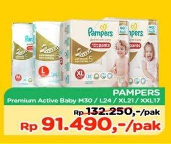 Promo Harga Pampers Premium Care Active Baby Pants M30, L24, XL21, XXL17 17 pcs - TIP TOP