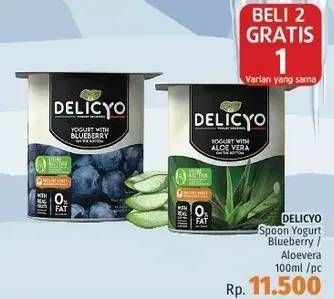 Promo Harga DELICYO Yoghurt Aloe Vera, Blueberry 100 ml - LotteMart