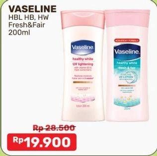 Promo Harga VASELINE Body Lotion Fresh Fair Cooling UV, UV Lightening 200 ml - Alfamart