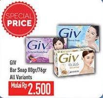 Promo Harga GIV Bar Soap All Variants 76 gr - Hypermart