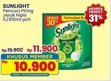 Promo Harga Sunlight Pencuci Piring Jeruk Nipis 100 910 ml - Indomaret