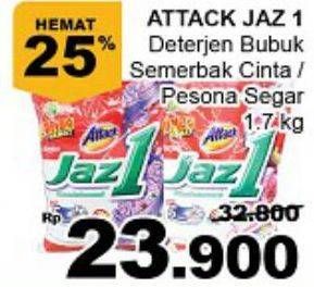 Promo Harga ATTACK Jaz1 Detergent Powder Pesona Segar, Semerbak Cinta 1700 gr - Giant