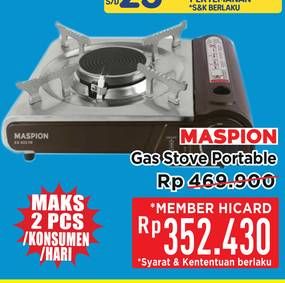 Promo Harga Maspion Gas Stove Portable EX-802 Kosong  - Hypermart