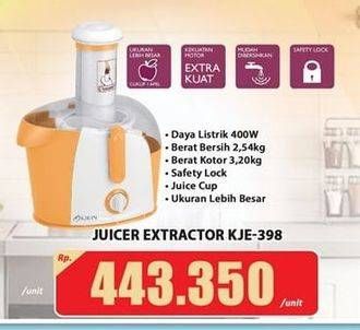 Promo Harga KIRIN KJE-398 Juicer 400W  - Hari Hari