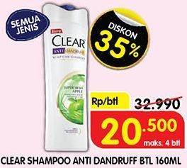 Promo Harga Clear Shampoo All Variants 160 ml - Superindo