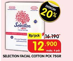 Promo Harga Selection Facial Cotton 75 gr - Superindo