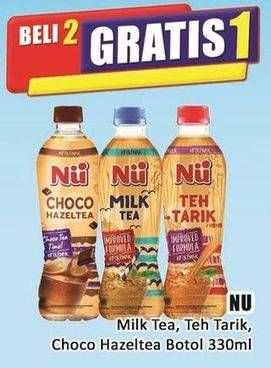 Promo Harga Nu Milk Tea, Teh Tarik, Choco Hazeltea Botol 330ml  - Hari Hari