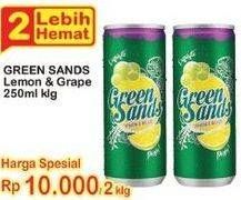 Promo Harga GREEN SANDS Minuman Soda Lemon Grape 250 ml - Indomaret
