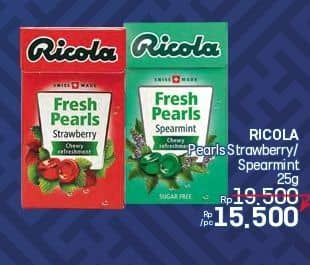 Promo Harga Ricola Permen Rendah Gula Strawberry, Spearmint 25 gr - LotteMart