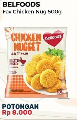 Promo Harga Belfoods Nugget Chicken Nugget 500 gr - Alfamart