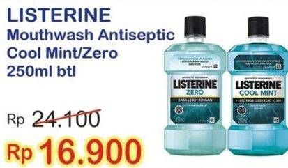 Promo Harga LISTERINE Mouthwash Antiseptic Cool Mint, Zero 250 ml - Indomaret