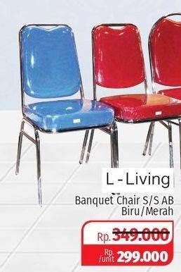 Promo Harga LIVING L Banquet Chair Stainless Steel AB Biru, Merah  - Lotte Grosir