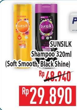 Promo Harga Sunsilk Shampoo Soft Smooth, Black Shine 340 ml - Hypermart