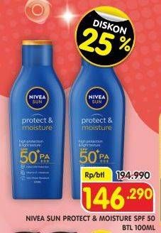 Promo Harga Nivea Sun Protect & Moisture Lotion SPF 50 100 ml - Superindo