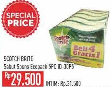 Promo Harga 3m Scotch Brite Sabut Spon Ecopack ID-30P5 5 pcs - Hypermart