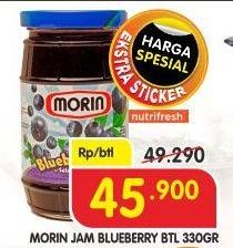Promo Harga MORIN Jam Blueberry 330 gr - Superindo