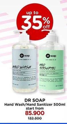 Promo Harga DR SOAP Hand Wash/Hand Sanitizer  - Watsons