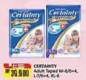 Promo Harga Certainty Adult Diapers M8, M10, L7, L10, XL6 6 pcs - Alfamart