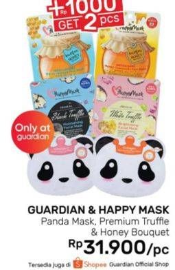 Promo Harga GUARDIAN Panda Mask/ HAPPY MASK Premium Truffle, Honey Bouquet  - Guardian