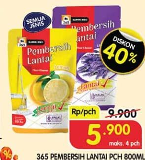 Promo Harga 365 Pembersih Lantai All Variants 800 ml - Superindo